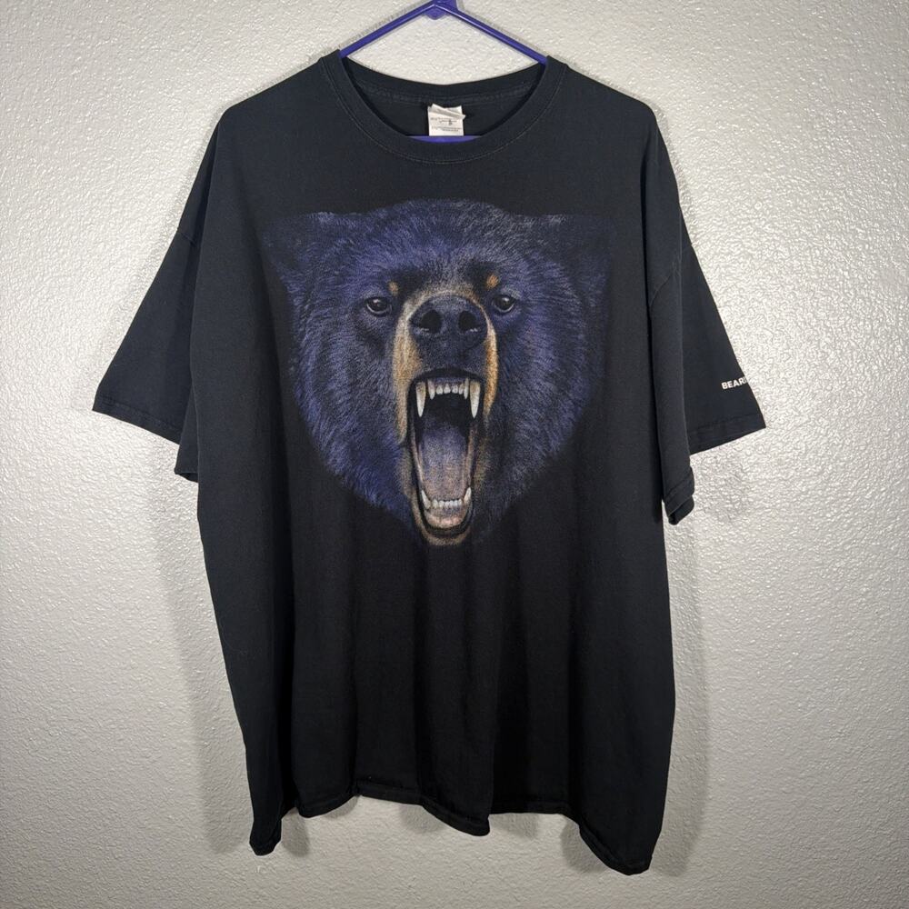 Vintage Bearizona Growling Grizzly Bear Black Tshirt Shirt Size 2XL RARE